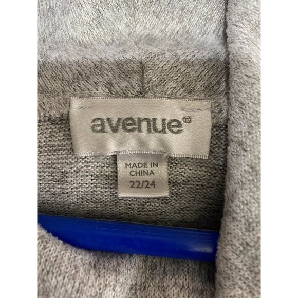 Avenue Women’s Gray Size 22 Athleticwear Cowl Neck Kangaroo Pocket Sweatshirt - Picture 6 of 10